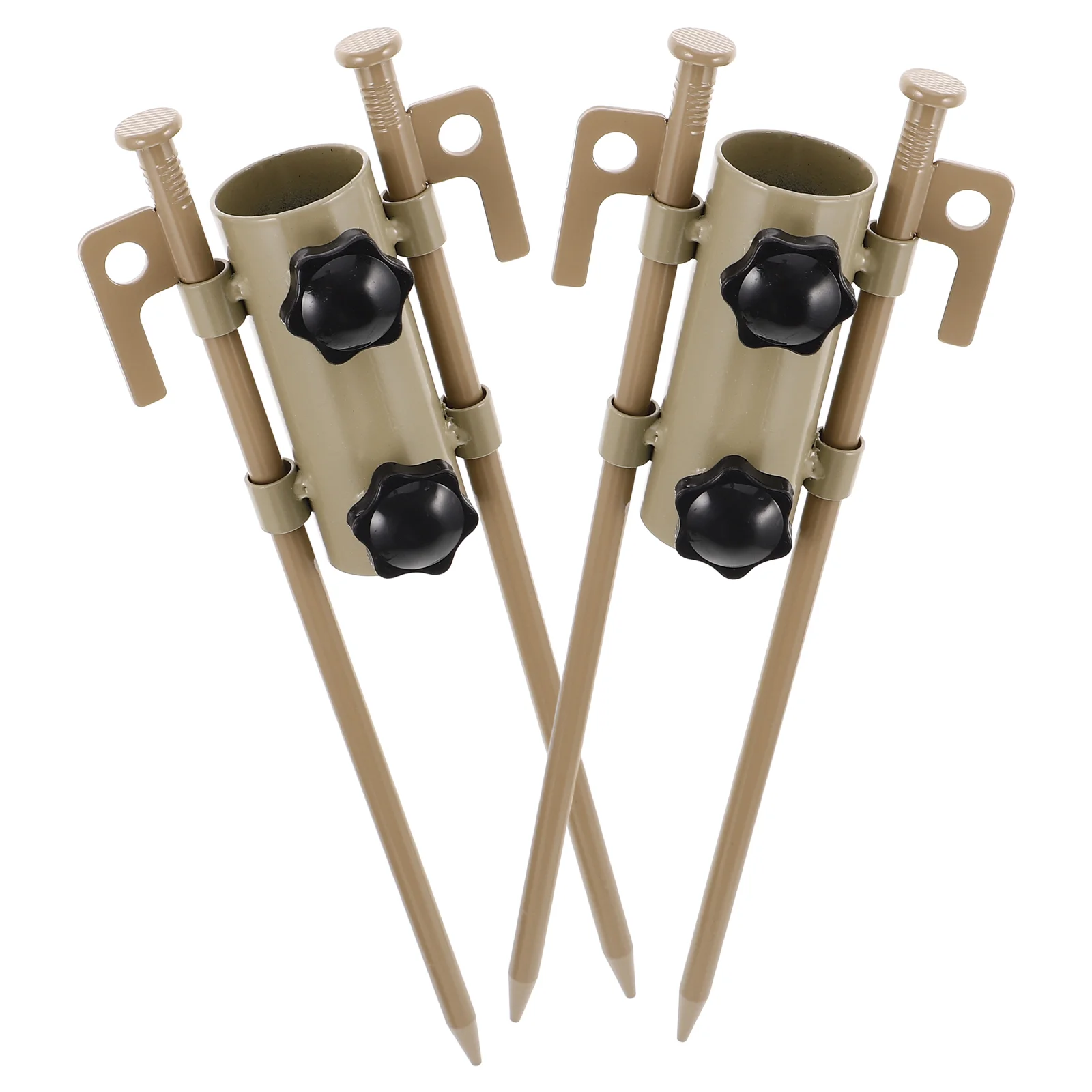 

6 Pcs Canopy Pole Fixer Adjustable Length High Strength Easy Install Enhanced Stability Khaki Camping Stakes Ground Blind