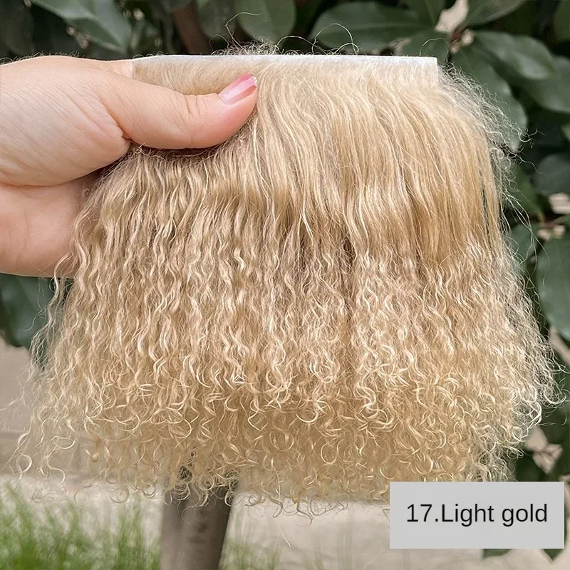 Wholesale 1pc 5*10cm/1.97*3.94inch Mongolian Fur BJD OB11 Doll Hair Reroot Wigs Roll For Dolls Doll Dress-up DIY Wig Doll Wig