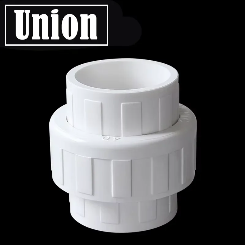 1-10pcs Inner Diameter 20~110mm PVC Union Connector Garden Irrigation Water Pipe Fittings Home DIY Aquarium Fish Tank Tube Joint