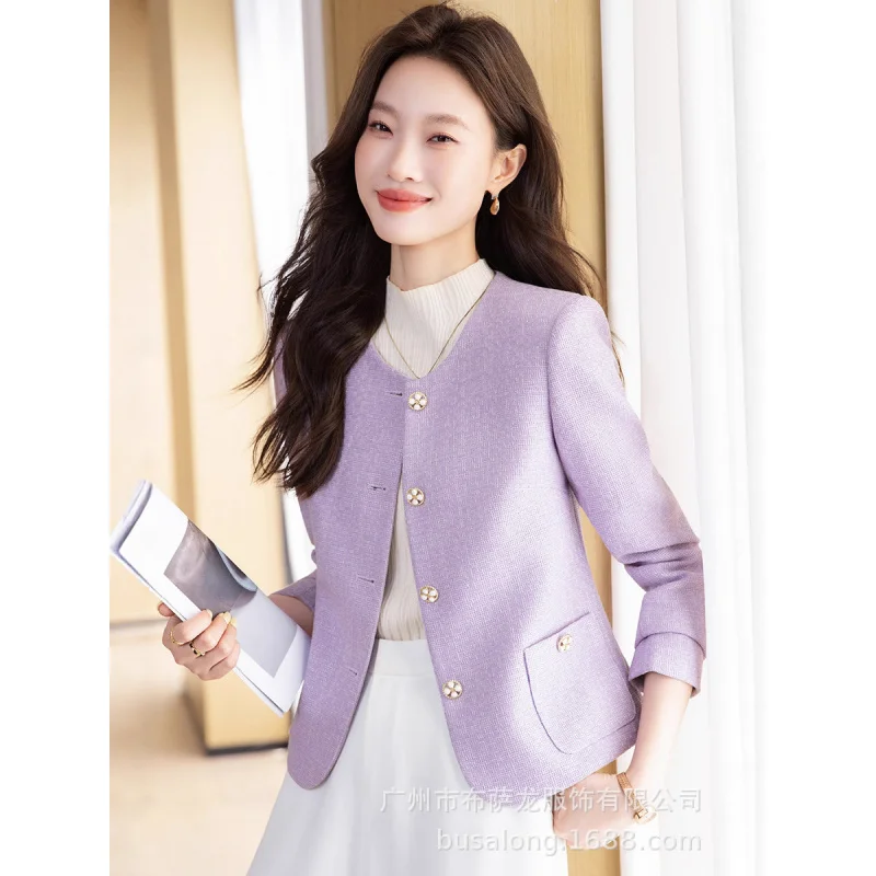 

2025New Stylish Fashion Suit Casual Women's Long Sleeve Professional Blazer Formal Women's Single Jacket Workwear8533