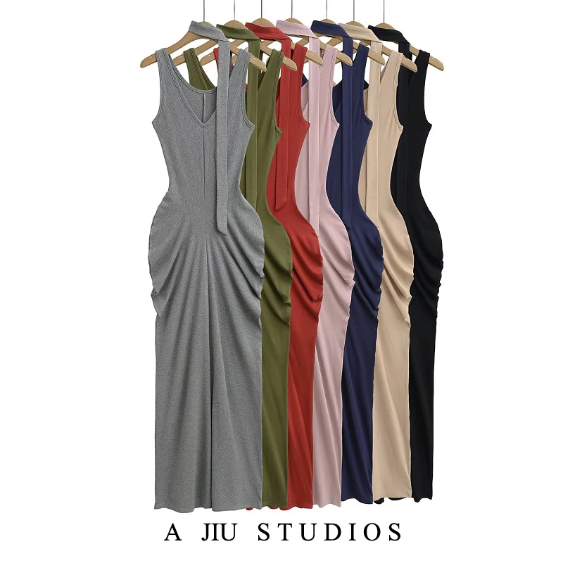 

Сексуальный модный жилет на талии «Песочные часы» для девочек, длинный женский летний жилет для похудения, закрывающий ягодицы Dr, хлопок с v-образным вырезом