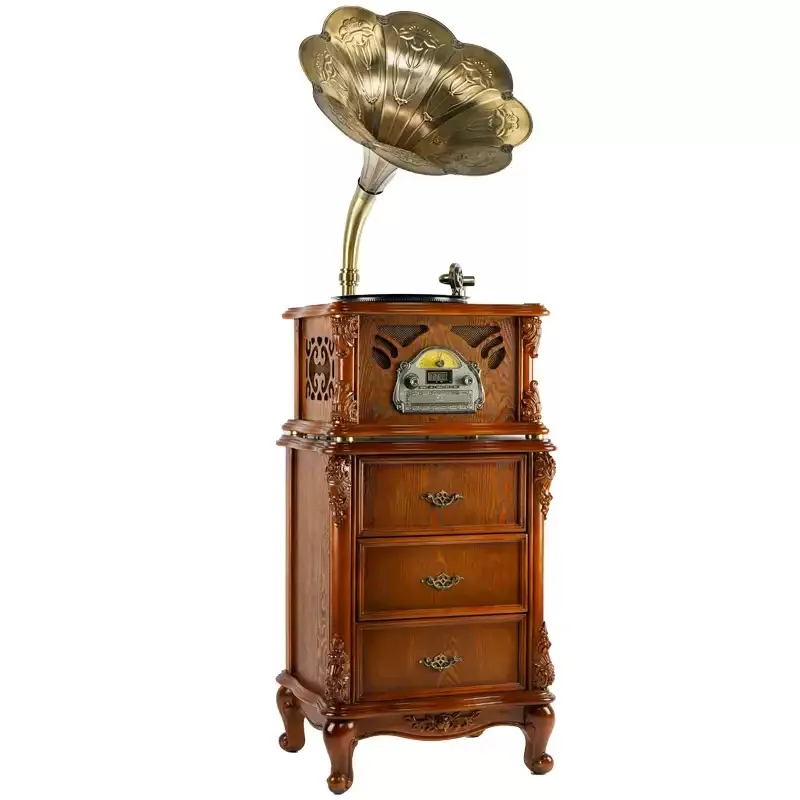 Phonograph Retro Living Room American European Chinese Vinyl Record Player Old-fashioned Antique Karaoke Record Player