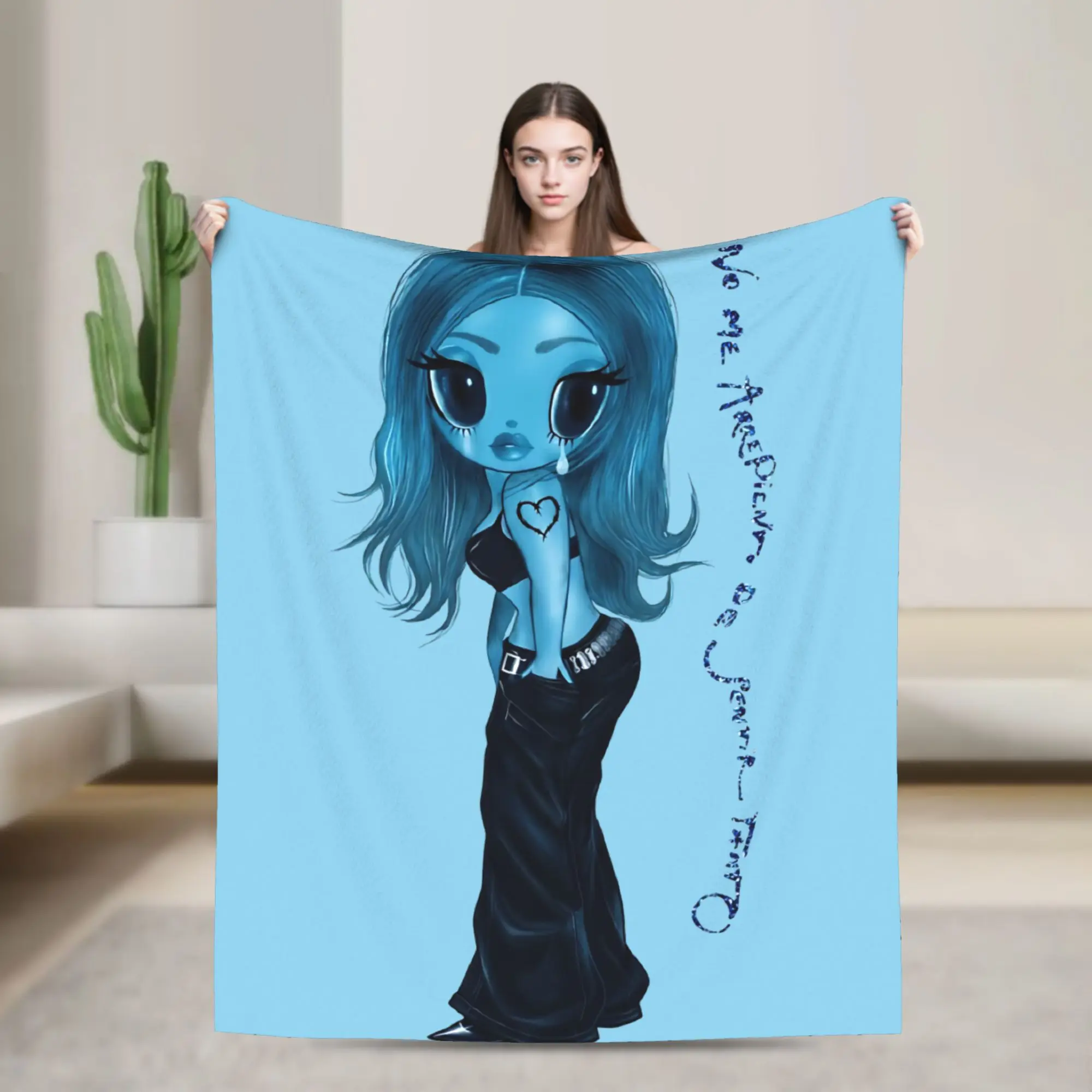 Karol G No Me Arrepiento de Sentir Tanto Blanket  Flannel Funny Soft Throw Blankets for Home Restaurant Spring Autumn