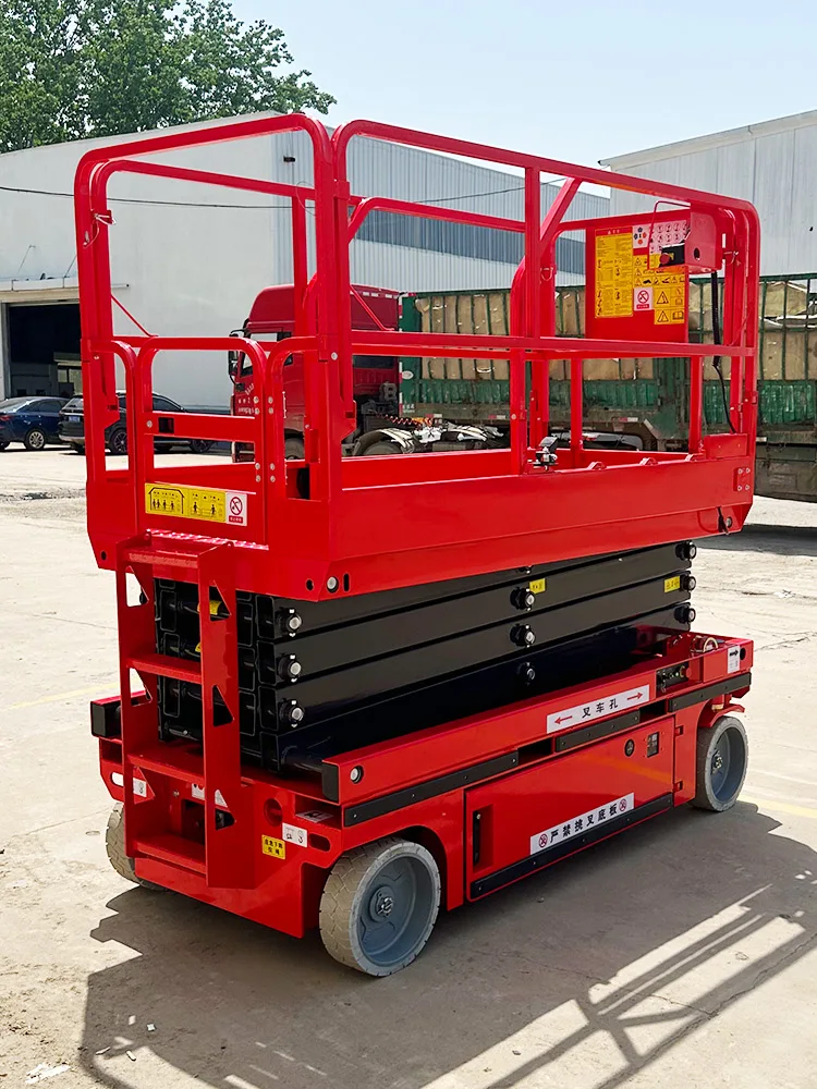 Electric Mobile Four Wheel Hydraulic Scissor Lift 20 Ft Maximum Height Heavy Duty Construction