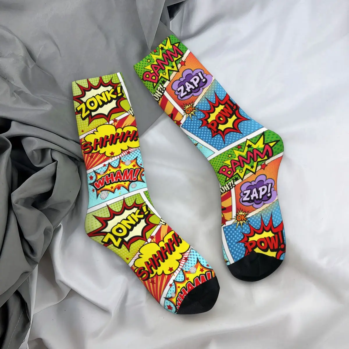 

Colorful Comic Book Panels Pop Socks Men's Women's Casual Socks High Quality Spring Summer Autumn Winter Middle Tube Socks Gift