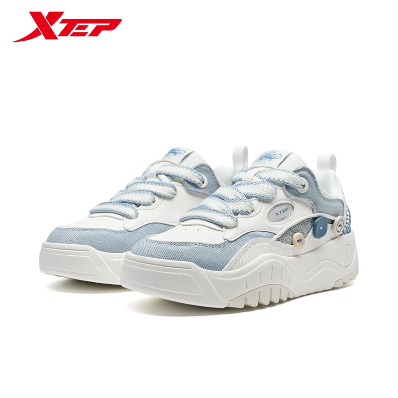 Xtep Mocha Cocoa Skateboarding Shoes For Women 2024 Autumn Comfortable Skate Shoes Stability Street Style Sneakers 876318310021