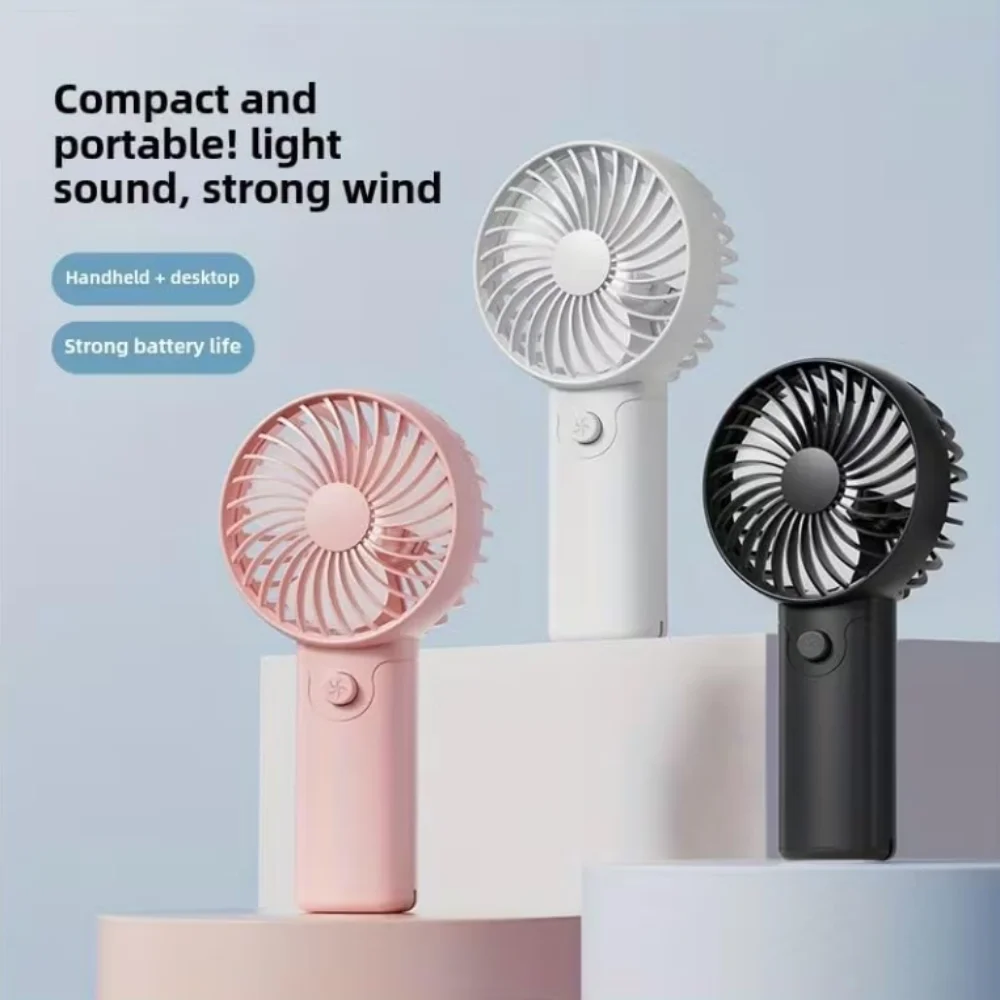 1pc Mini Portable Handheld Fan (Pink/White/Black), AAA Battery Pocket Fan, One-Button Fan for Travel Gym Camping Beach Wedding Office, Batteries Not