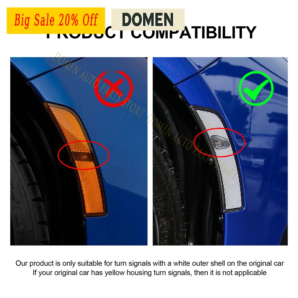 DOMEN For Subaru BRZ ZD8 Toyota GR86 ZN8 2021 2022 2023 2024 2025 LED Side Marker Light Repeater Lamp Turn Signal Flashing Indic