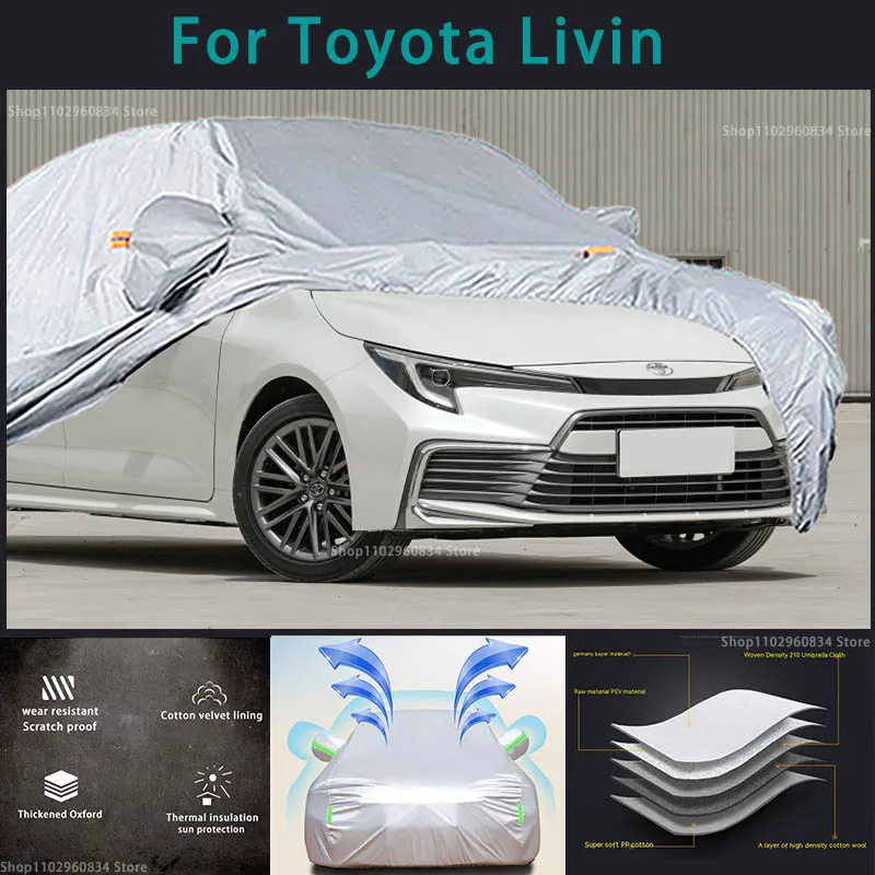 

For Toyota Iivin 210T Full Car Covers Outdoor Sun uv protection Dust Rain Snow Protective Anti-hail car cover Auto cover