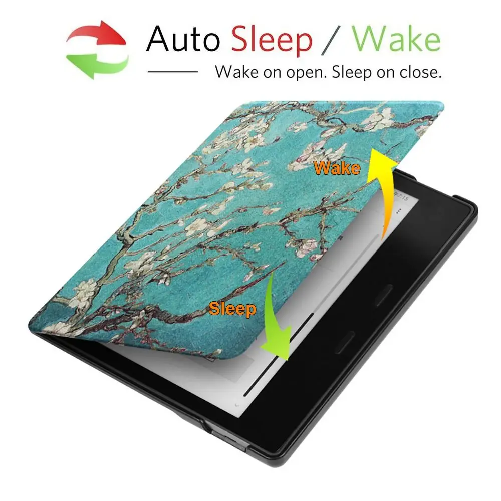 9/10th Gen Smart Cover Funda Auto Sleep/Wake 7 inch eReader Folio Case Color Painting Shockproof for Kindle Oasis 2/3
