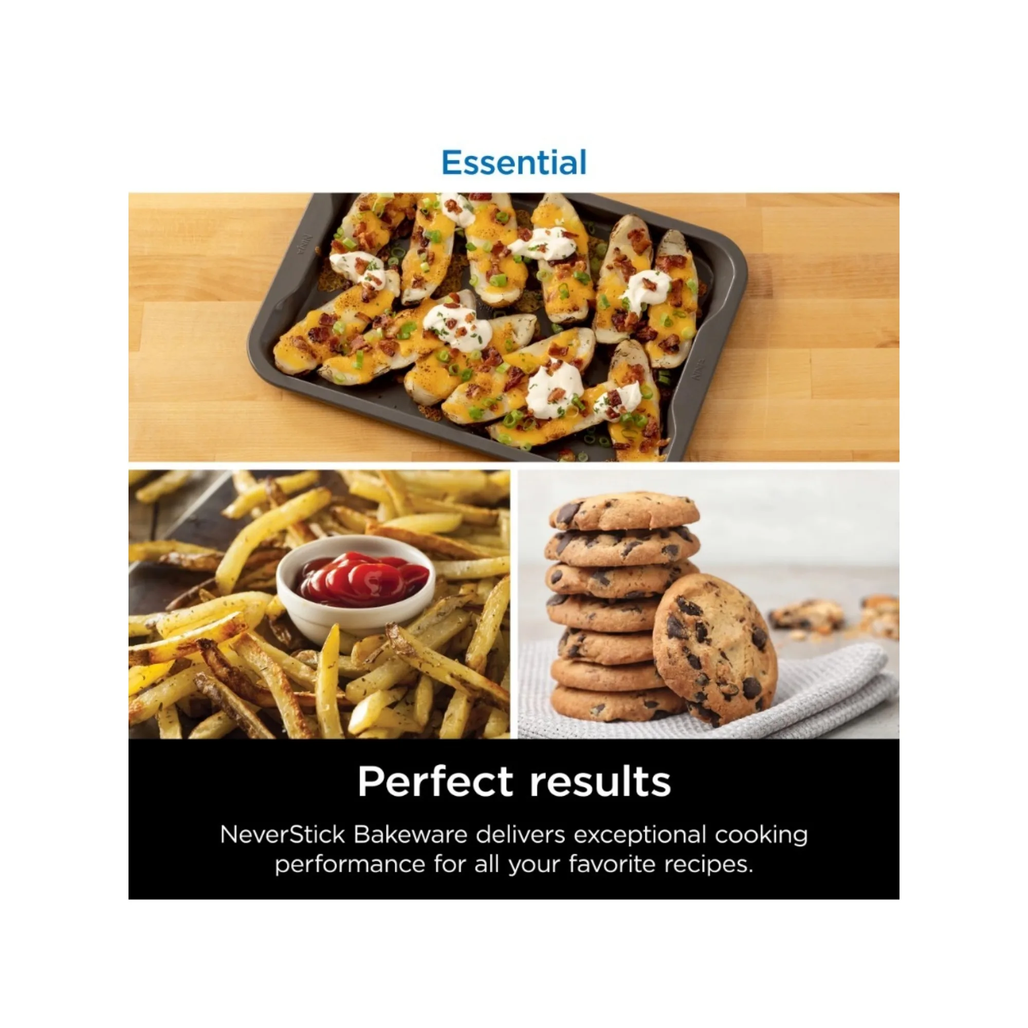 (عبوتان) ورق خبز نينجا نيفرستك الأساسي المصنوع من الفولاذ المطلي بالألمنيوم مقاس 9 × 13 بوصة