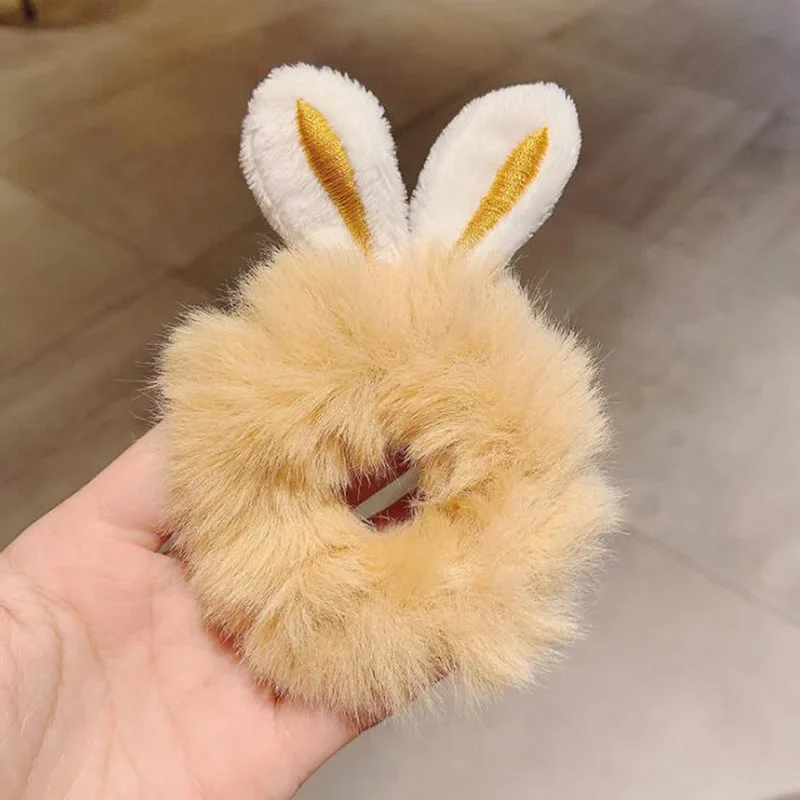 حبال شعر أذن أرنب قطيفة للفتيات لخريف وشتاء قطيفة لطيفة للأطفال على شكل رأس الأميرة أربطة مطاطية مرنة أغطية رأس للفتيات