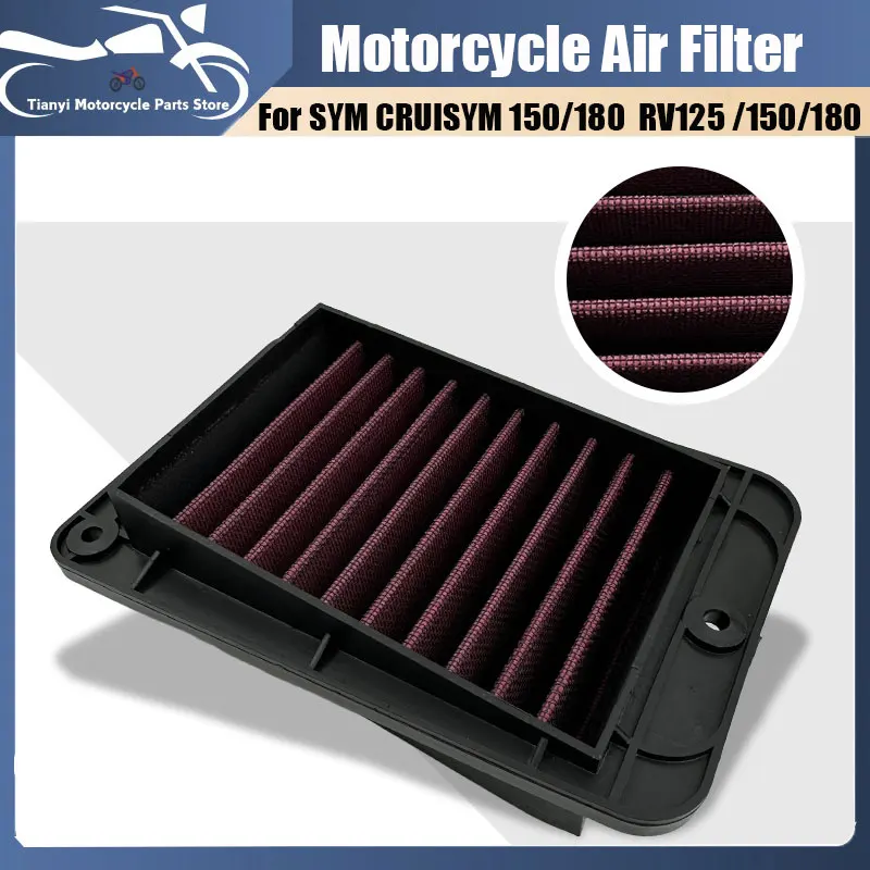 High-Flow Sport Air Filter Element for SYM Symphony 50 125 ST 200 Jet 14 125 Fiddle IV 125 Replacement 17211-ADB-000 HFA5101