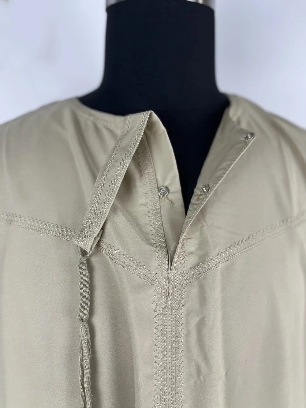 الشرق الأوسط العربية قفطان الرجال ملابس مسلمة الصلبة طويلة الأكمام الجولة الرقبة الجلباب السببية فضفاضة الرجال جوبا ثوب الأزياء الوطنية #5