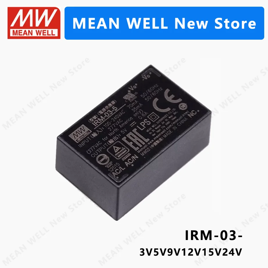 MEAN WELL IRM-03 IRM-03-3.3 IRM-03-5 IRM-03-9 IRM-03-12 IRM-03-15 IRM-03-24  MEANWELL IRM 03 3W  Power Supply