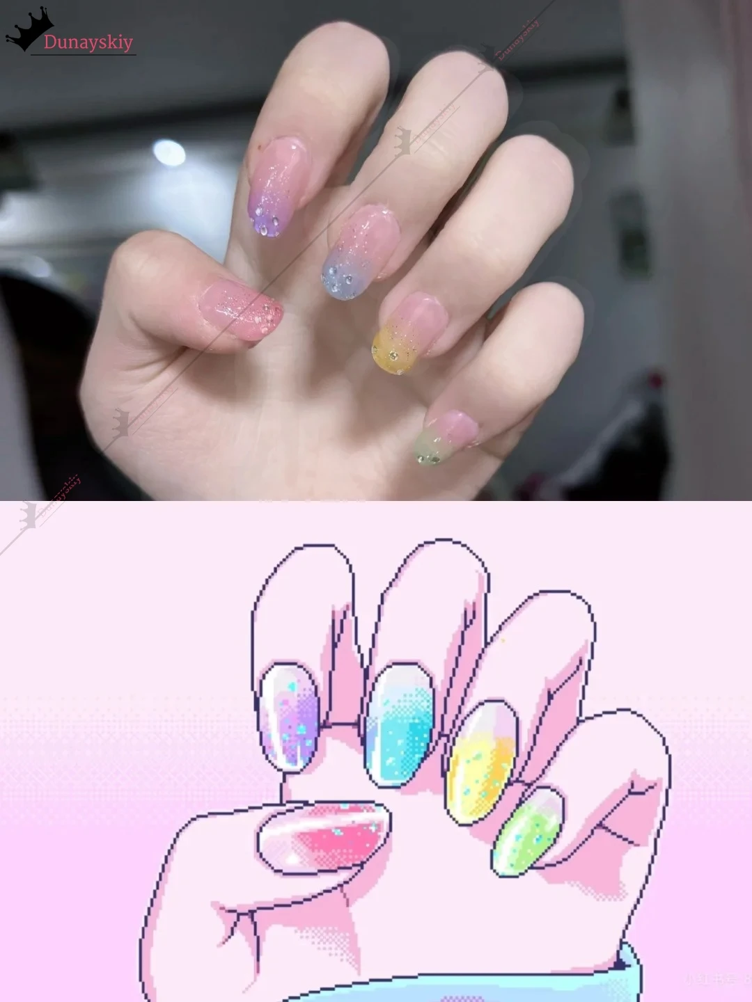 YiNuo*Anime Game NEEDY GIRL OVERDOSE Cosplay KAngel Bonbonfarbene Süße Niedliche Deko-Nägel Jirai Kei Mädchen-Accessoire Nagel-Requisiten