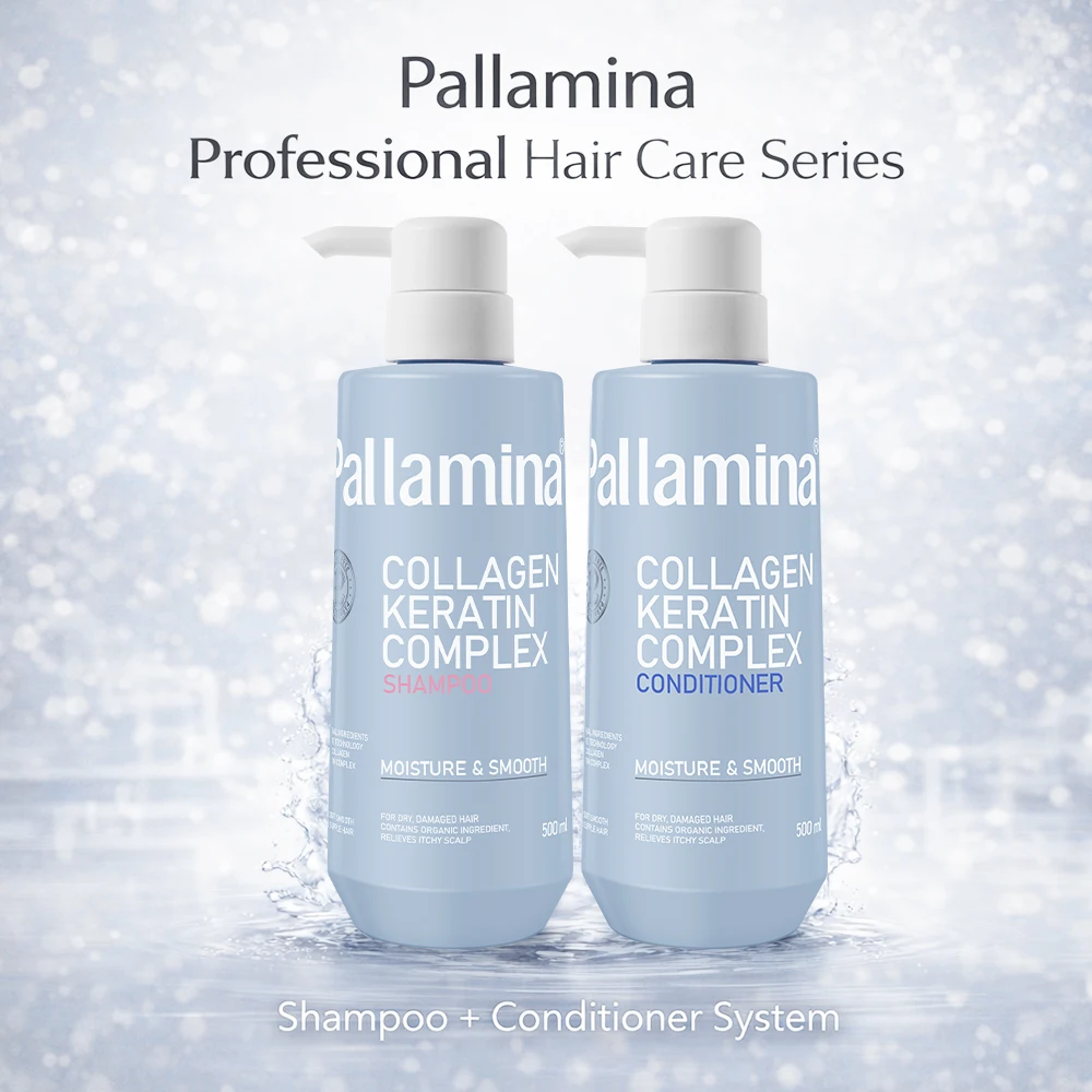 Pallamina Hair Care Set Shampoo And Conditioner with Collagen And Keratin Complex Moisture Smooth Repair for Dry And Damaged Hai