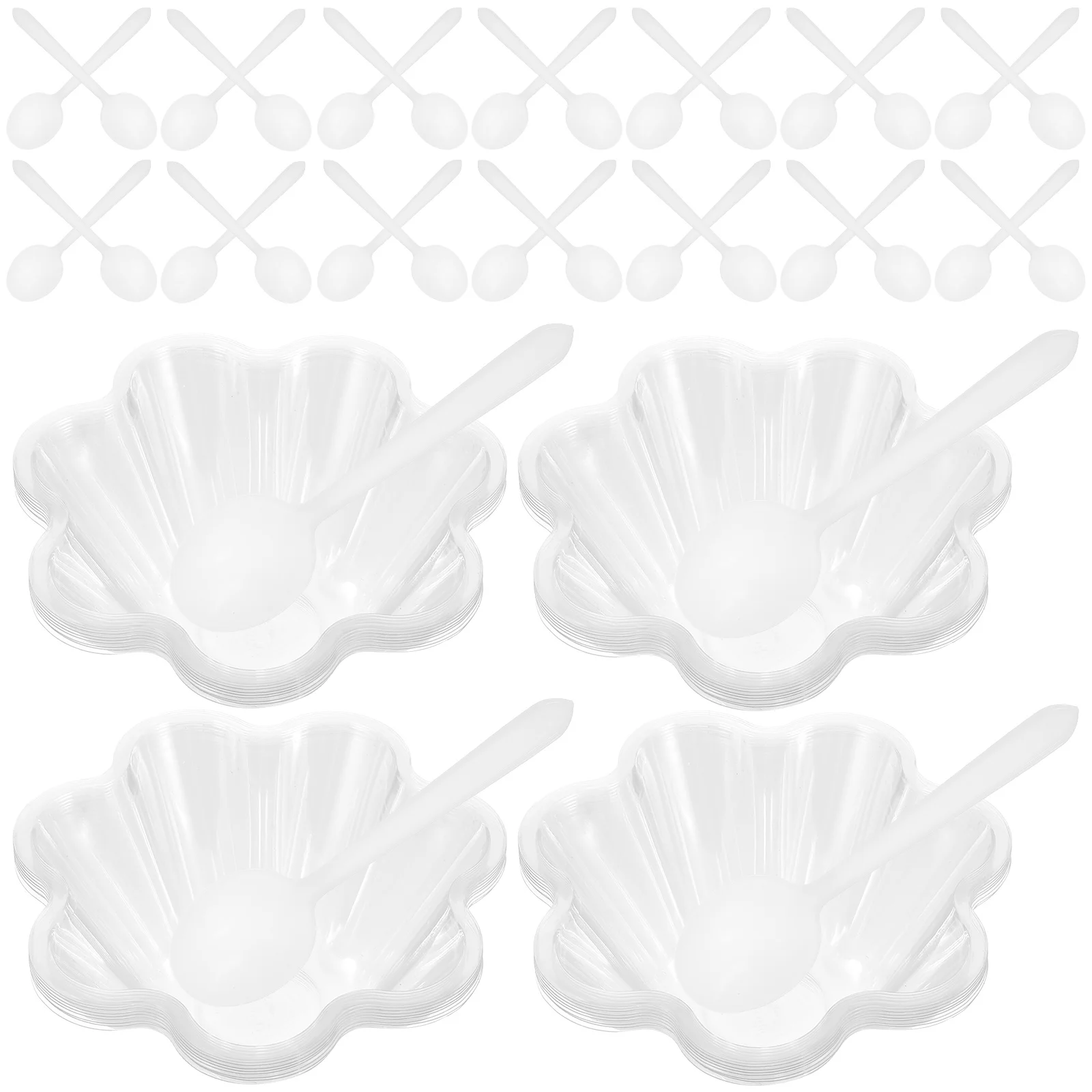 

Disposable Ice Cream Bowl Plastic Food Container Mini Dessert Holder Spoon Safe High Quality One Time Practical Kitchen Barware