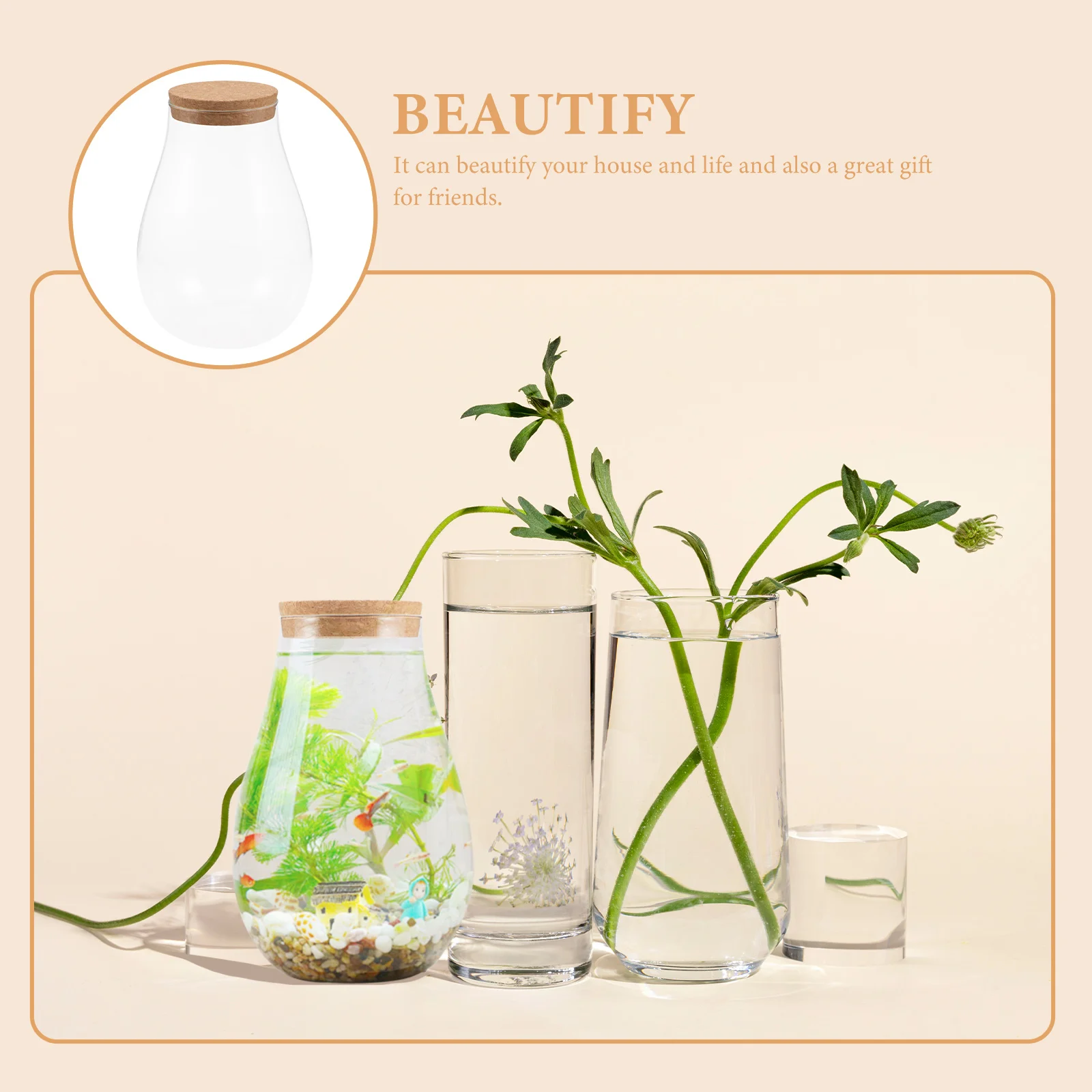

Moss Eco Bottle Hydroponic Planters Terrarium Desktop Glass Indoor Plants Micro Landscape Container Bryophyte Ecological Vase