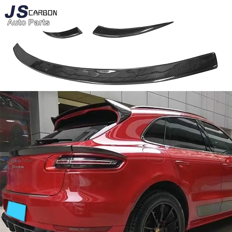 For Porsche Macan 2014 -2023 Carbon Fiber Rear Roof Trunk Spoiler Boot Middle Wings Car Styling Upgrade body kit