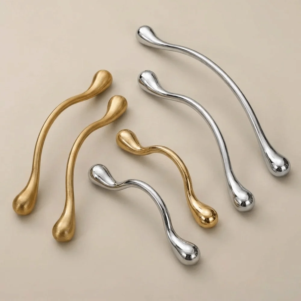 Solid Retro Cabinet Handles Zinc Alloy French Style Drawer Knobs Gold/Silver Wardrobe Handles