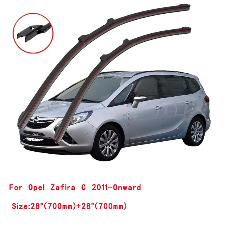 For Opel Vauxhall Zafira Tourer C MPV P12 2011 2012 2015 2016 2018 2019 2020 Car Brushes Double Rubber Windshield Wiper Blades