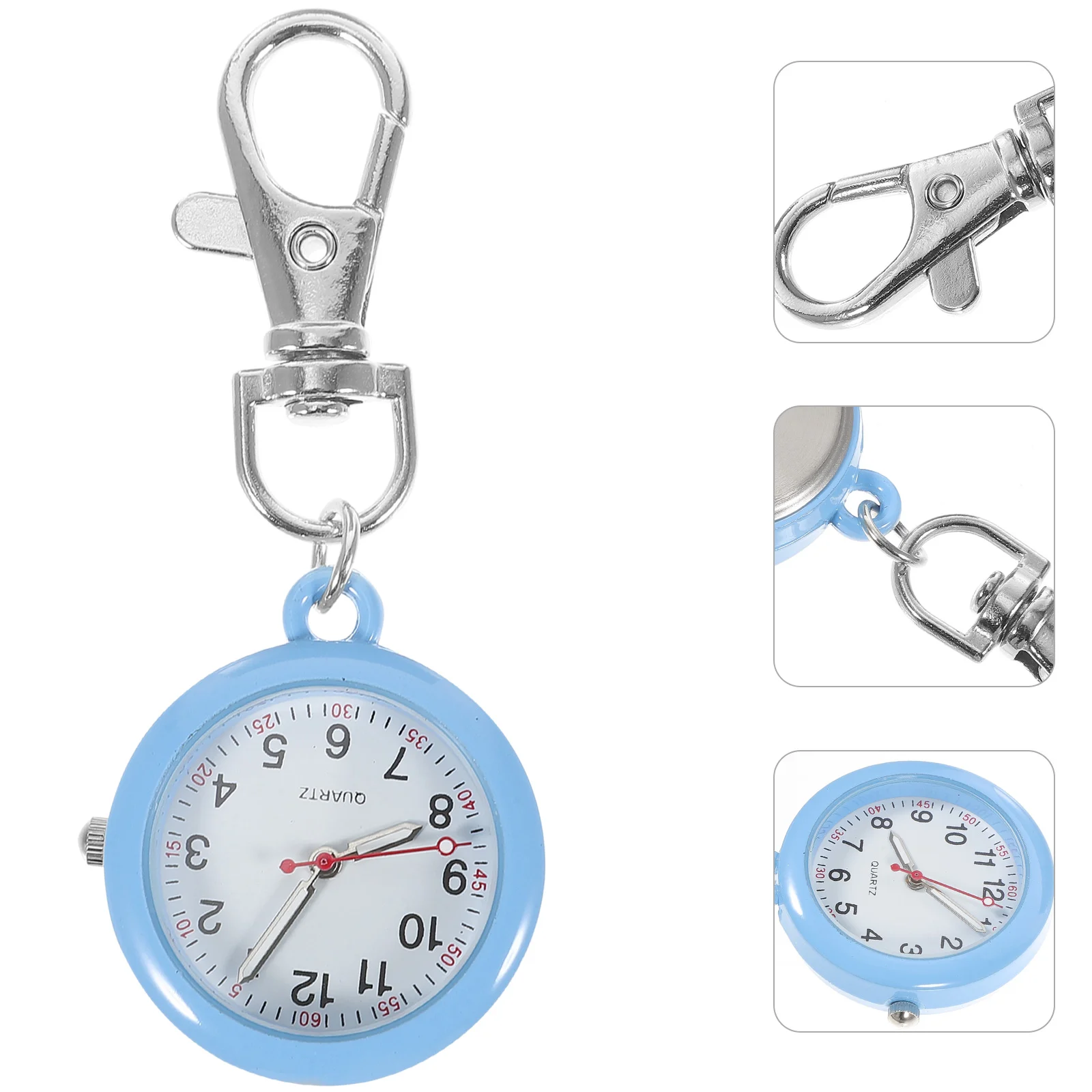 Nurse Watch Quartz Pendant Pocket Keychain Vintage Ring Rings Fob Wallet Keyring Clip Metal