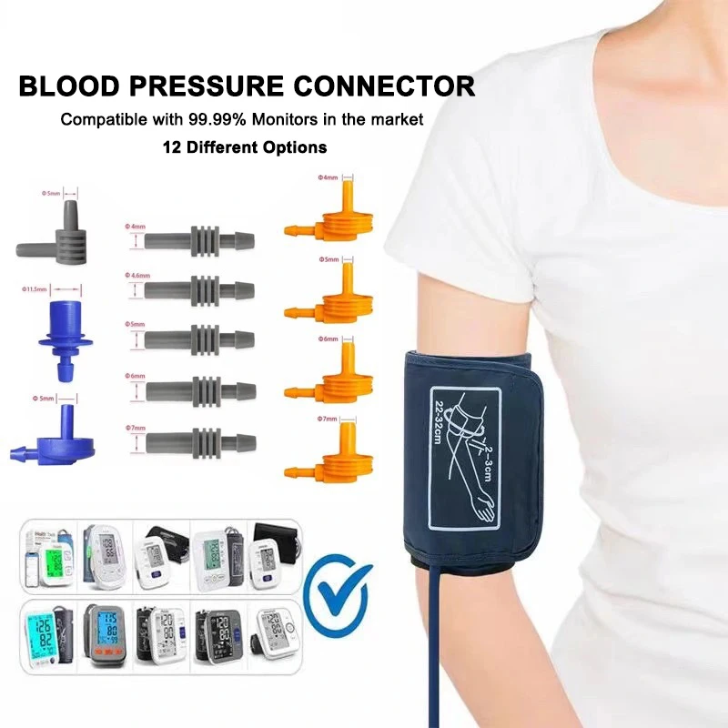 Adaptador de tubo de mangueira de ar, peças de conector cônico para bp nibp, esfigmomanômetro digital manual, medidor de pressão arterial, manguito de monitor de paciente