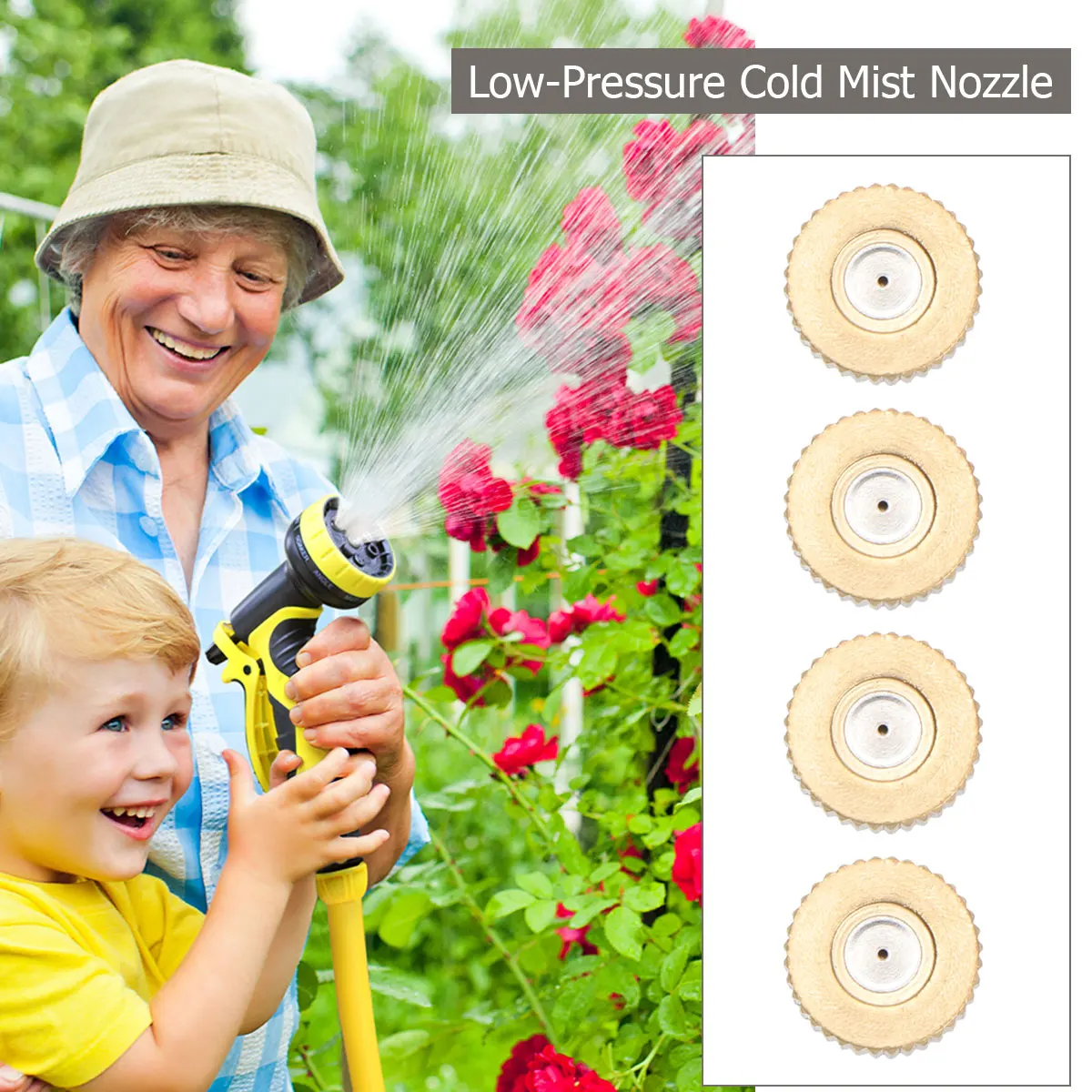 

16 Pcs Brass Misting Nozzles Durable Low Pressure Cooling System Lead Free Excellent Misting Water Saving Garden L scaping