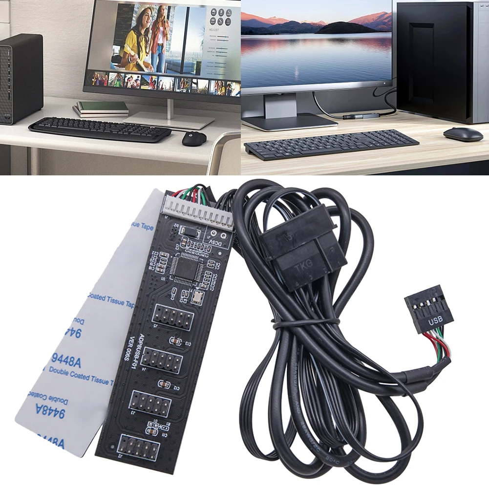 USB2.0 9pin Header Extension Hub Splitter Adapter Konverter USB 2.0 HUB Stecker Adapter 9Pin Interne USB Hub Port Multiplier