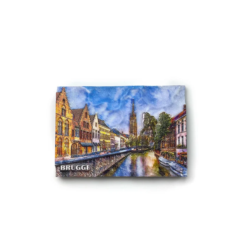 

Belgium Bruges Landmark Building Scenery Cultural and Creative Magnetic Refrigerator Sticker3dTravel souvenirs and home decorati