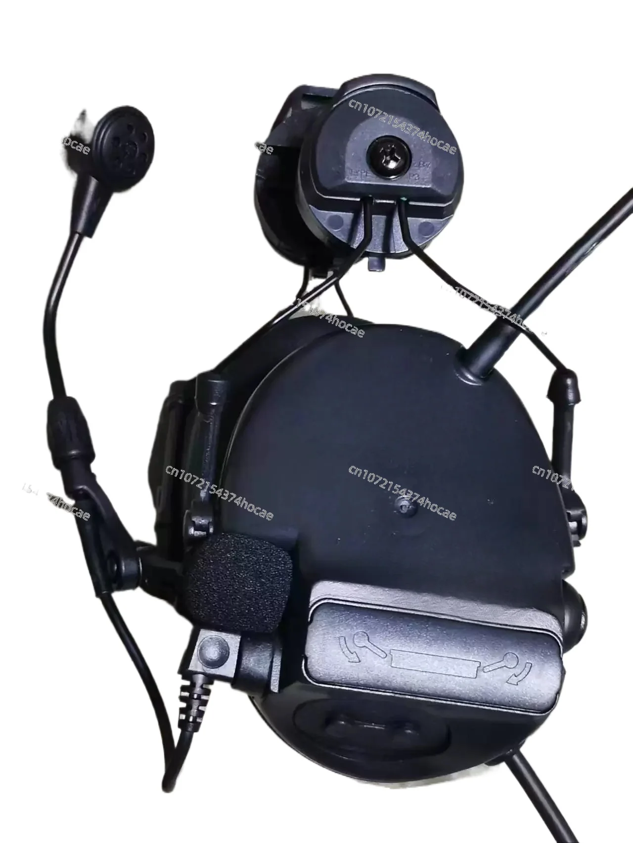 Tactical Pickup Noise Reduction Headset with ARC Rail Mount Hearing Protection Earmuff for Helmet Outdoor Sports