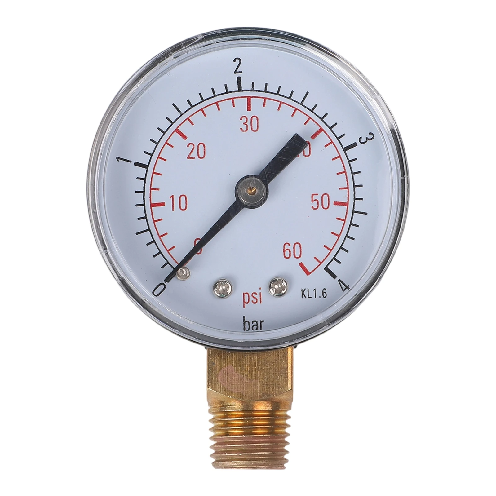 0-4 Bar Gauge 5*7*2.8cm Size Brass Pressure Gauge Airtight Accuracy Easy Readability HVAC Applications For Air Measurement