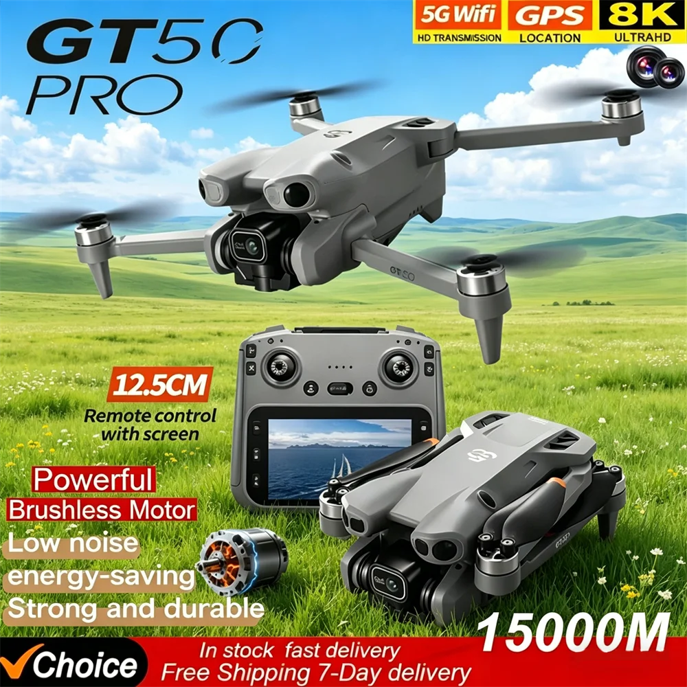 

GT50 PRO Aerial Photography Drone with Obstacle Avoidance 4.3" HD Large Screen Remote Control Brushless Quadcopter Toy Aircraft
