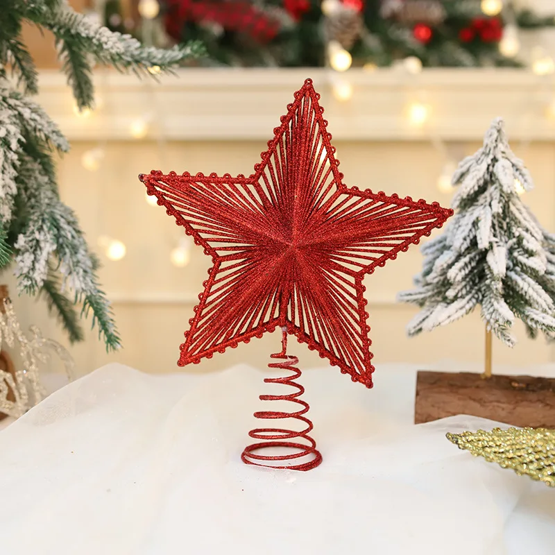 Weihnachtsbaum-Stern-Topper, glitzernd, aushöhlen, Stern, Weihnachten, Zuhause, Party, Festival, Weihnachten, hängende Dekoration, Baumkrone-Ornament