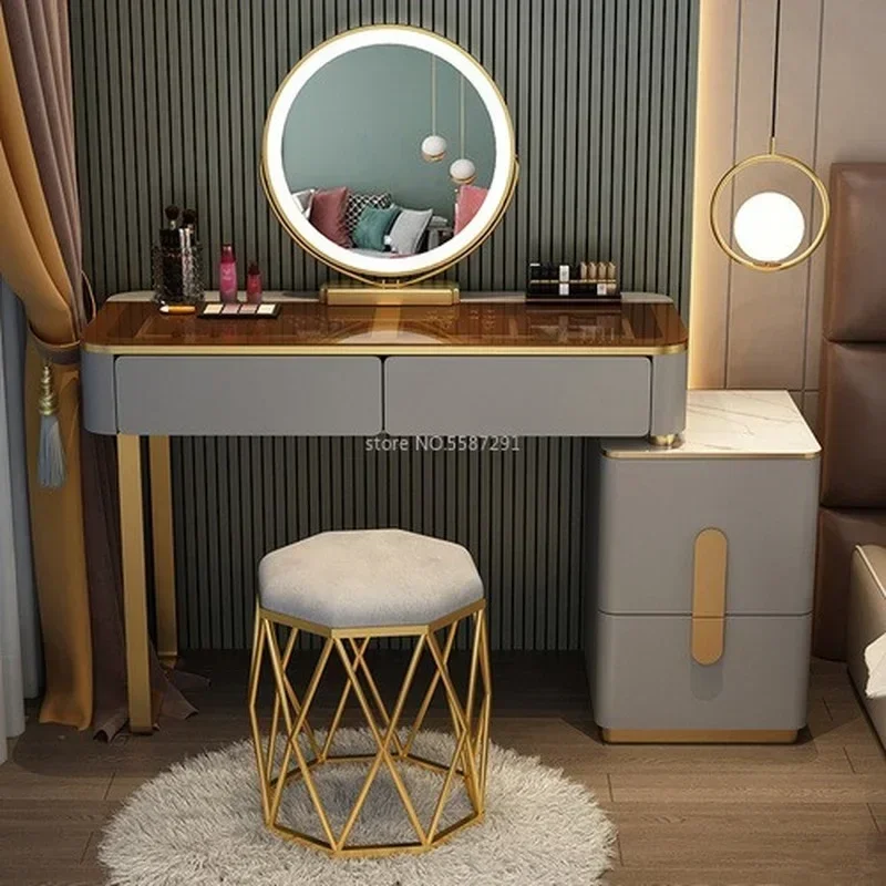 Dressers Living Room Storage Mirrors Led Dressing Table Drawer Dressing Table Lighting Makeup Kaptafel Home Furniture Lacquer