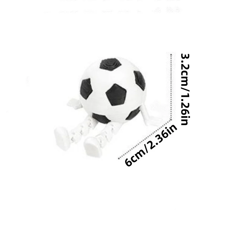 2-Piece Set of Football Figure Ornaments, Sports-Themed Sitting Figures with Movable Joints, Suitable for Car Decoration, Ideal for Football Enthusiasts, World Cup Gifts