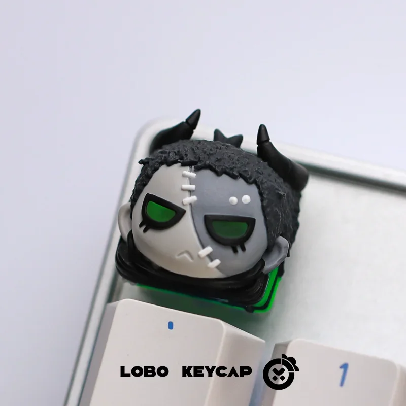 Originele Demon Gepersonaliseerde Keycaps Art Hars Handgemaakte E-Sports Gamer Deel Mechanisch Toetsenbord Doorschijnend Keycap Creatief Cadeau