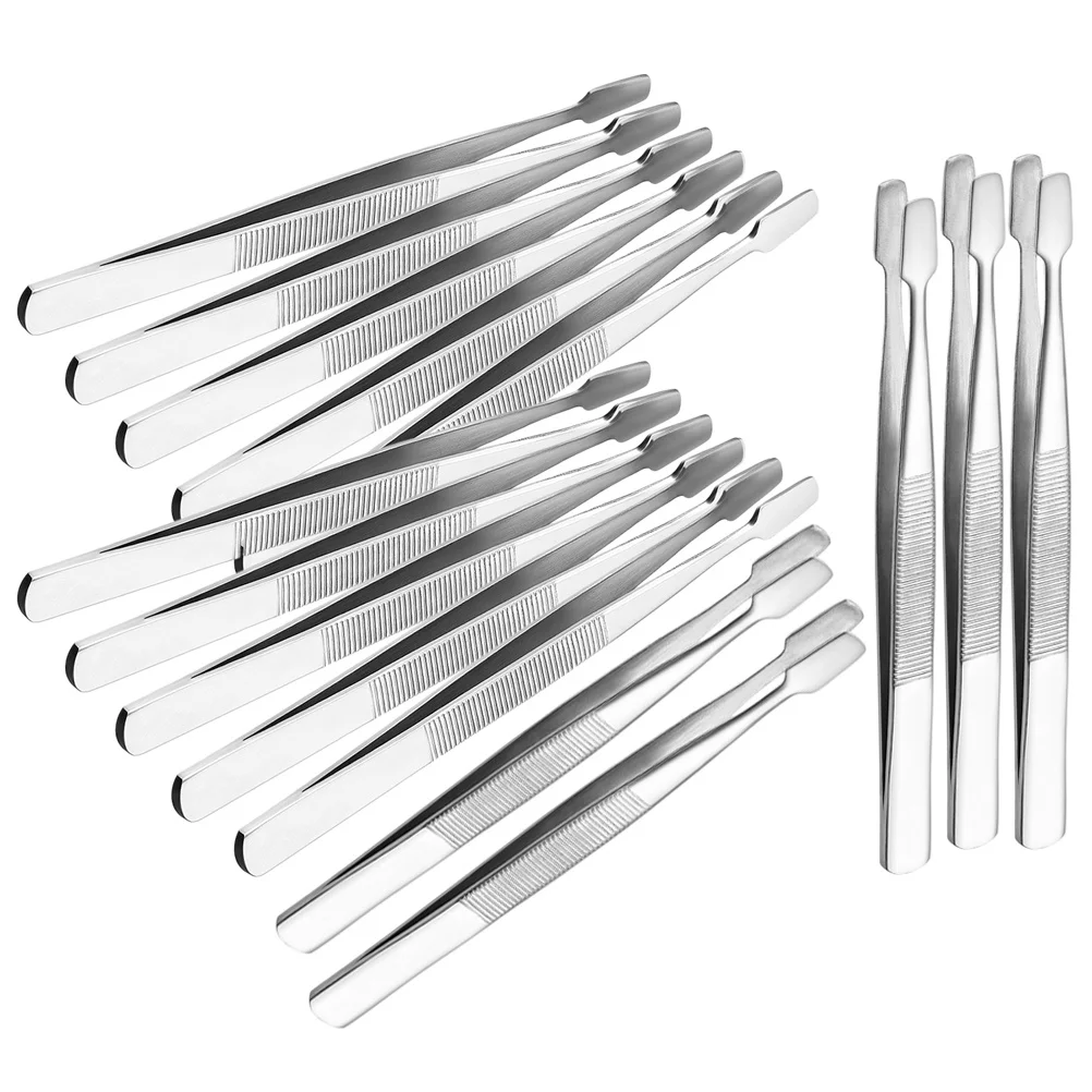 Pinzas largas de acero inoxidable 430 para pestañas postizas, herramientas con Clip para cejas, pinzas para recoger fotos, recolector de sellos filatelia