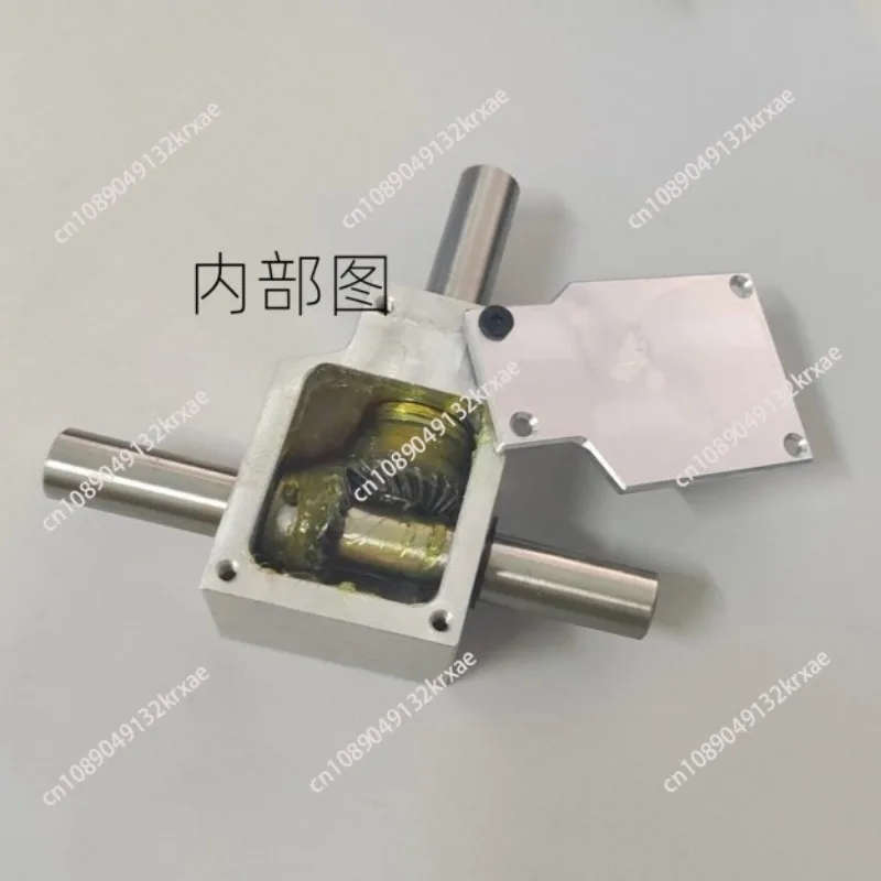 NEW 90 Degree Commutator Right Angle Transmission Reversing Helical Bevel Gearbox Reduction Ratio 1:1 Double Output Shaft 12MM