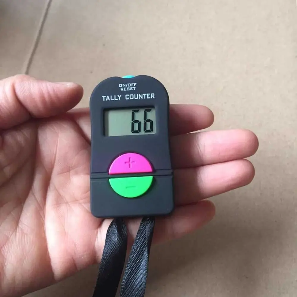 LCD Display Digital Counter Manual Operation Addition Subtraction Function Hand Tally Clicker Battery Powered 0-9999 Range
