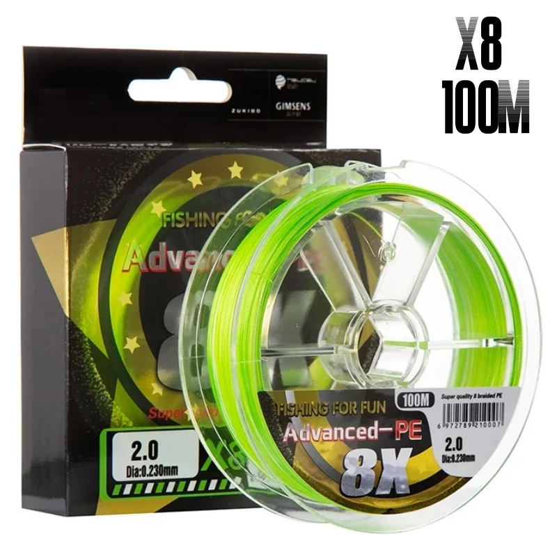 2024 New 100M X8 Strands Braided Fishing Line Imported From Japan Raw Material 10-50LB Super Strong Smooth PE Line Pesca