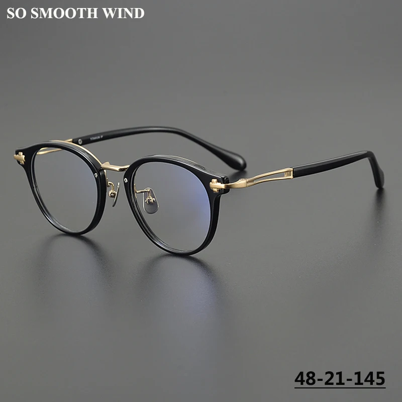 Japanese Designer 143MM Big Face Glasses Frame Mens Acetate Round Thick Frames Eyeglasses Women High-end Circle Spectacles New