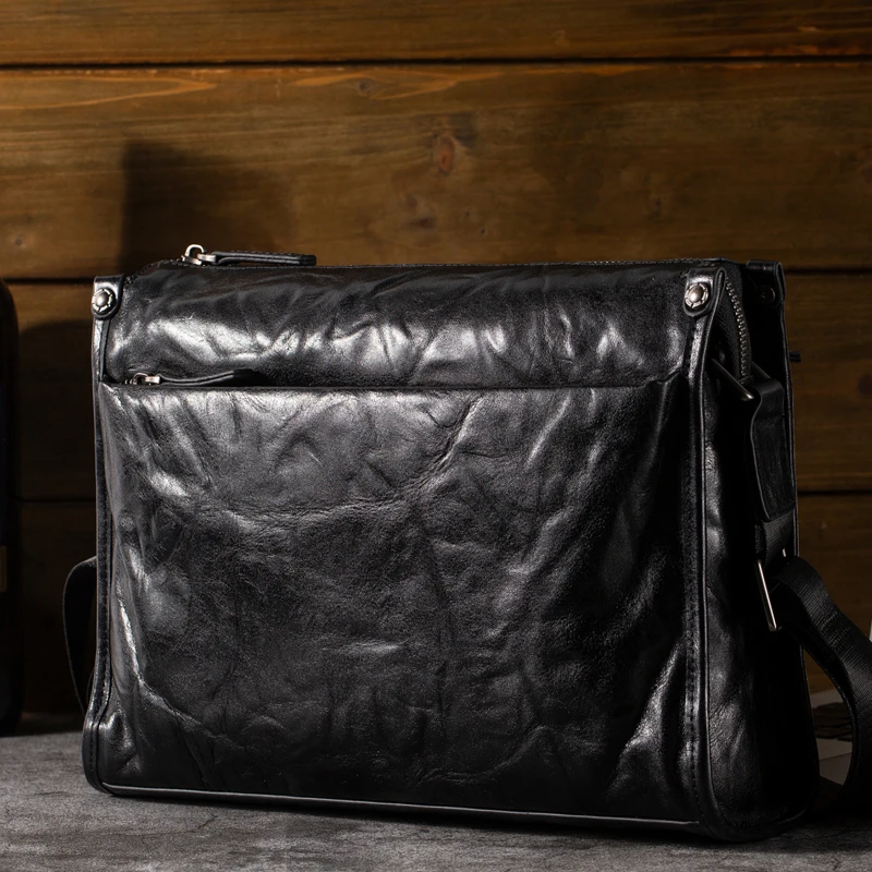 حقيبة كروس جلدية كاجوال للرجال طبقة علوية من جلد البقر محمولة بسعة كبيرة حقيبة كتف مفردة للأعمال والترفيه جديدة 가방шока #4