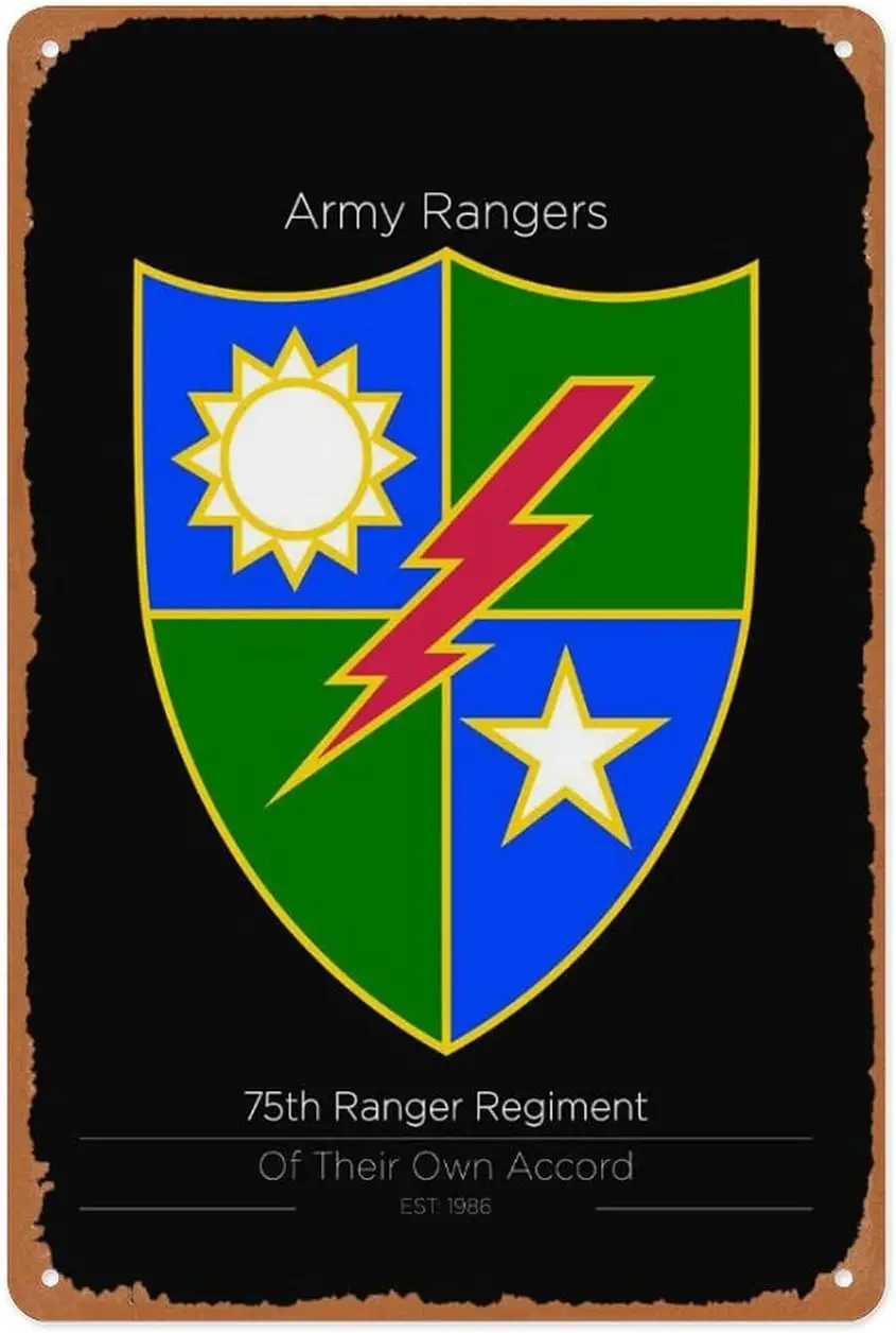 Vintage Metal Sign - 75th Ranger Regiment Us Military Units - 8x12 Inch Wall Art for Garage, Man Cave, Game Room, Coffee House O