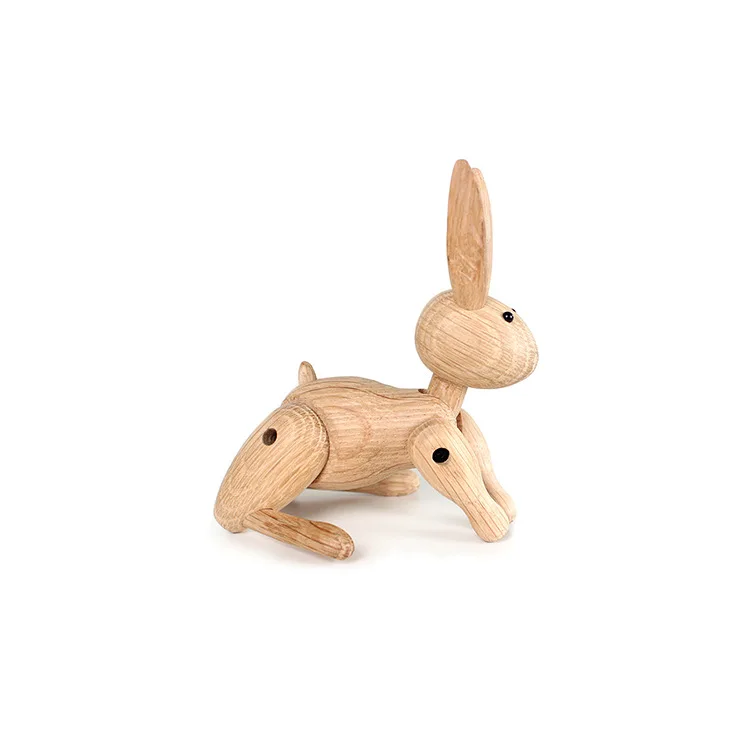 

ins wooden rabbit ornament children's room tabletop decoration puppet zodiac solid wood joint rabbit New Year's gift