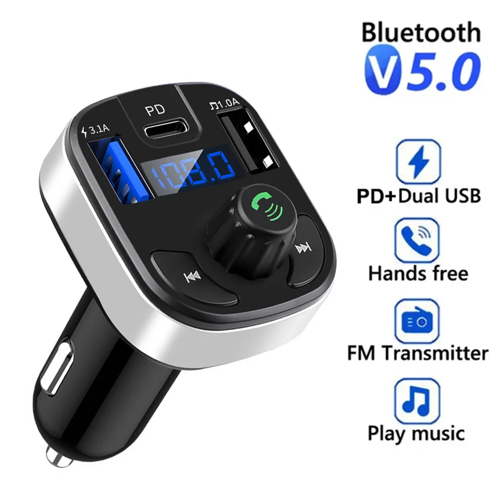 Car Bluetooth 5.0 FM Transmitter con Doppio USB PD Type-C: La Soluzione Perfetta per Chi Guida con lo SmartPhone