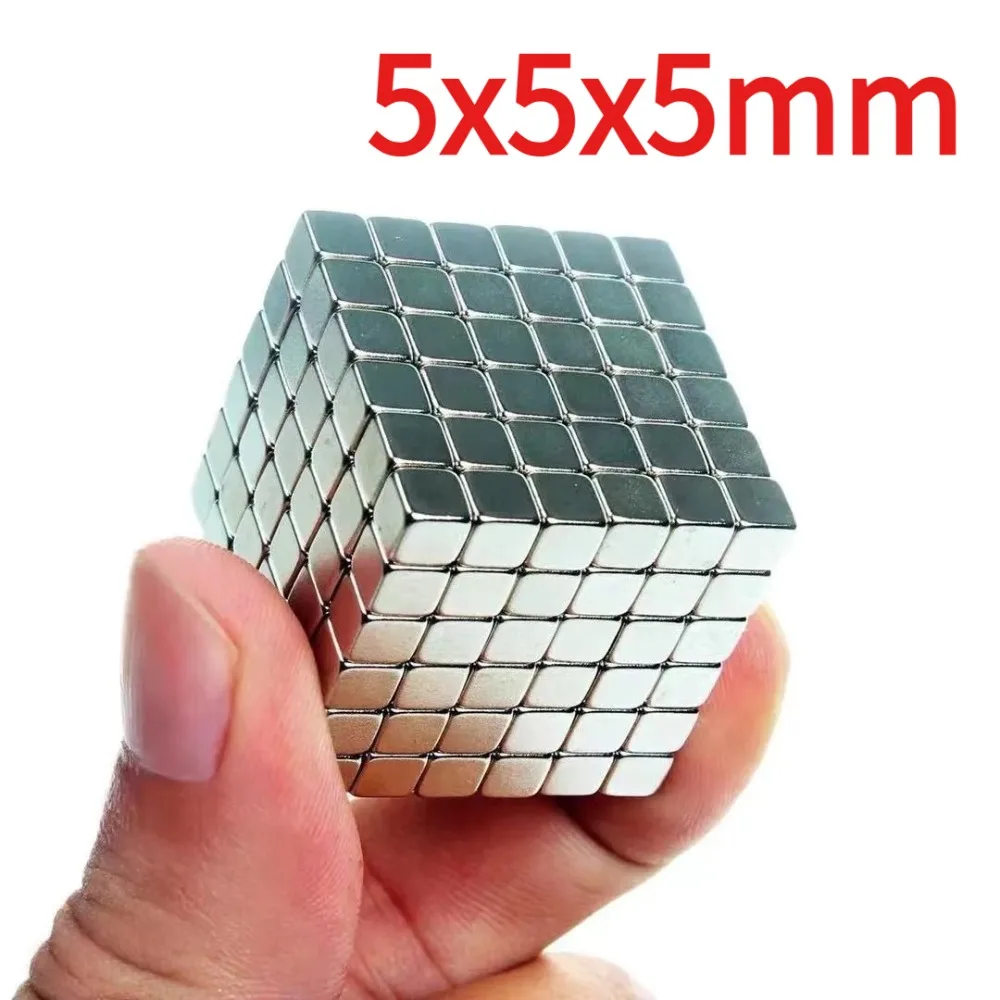 5x5x5mm Square Block Magnets, Multi-purpose Mini Cube Magnets, Suitable for Fridge, Whiteboard, DIY, Office & Daily Use
