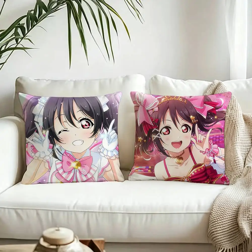Yazawa Nico Love Live Anime Girl Pillow Case Living Room Sofa Cushion Cover Suitable For Home Bedroom Room Decoration