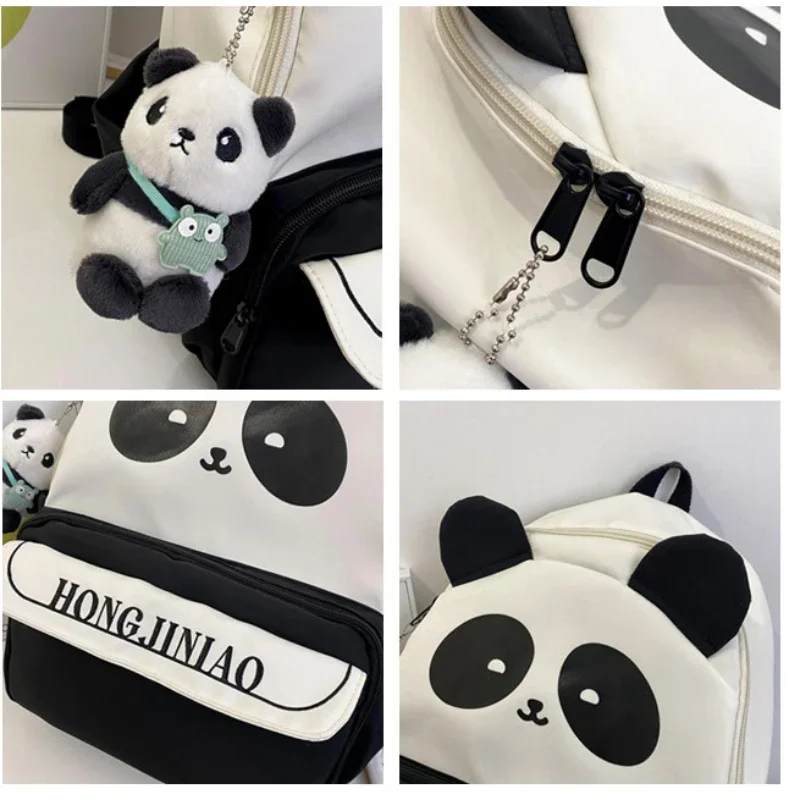 2024 New Cartoon Panda Schoolbags Lightweight Primary School Student Bookbags Waterproof Outdoor Backpack Travel Bag